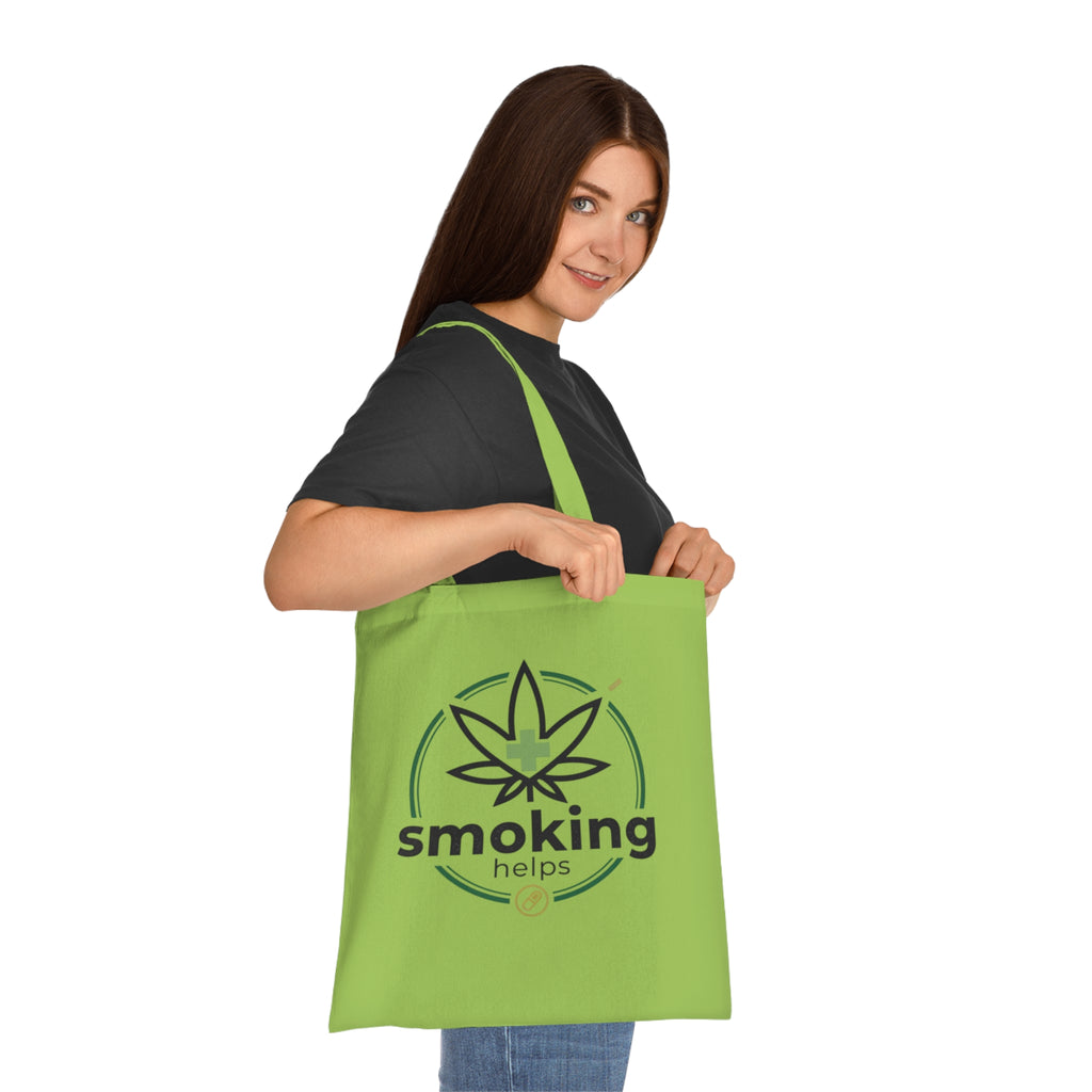 Smoking Leafs Canvas Tote Bag – Eco-Friendly Cannabis Leaf Grocery & Market Tote