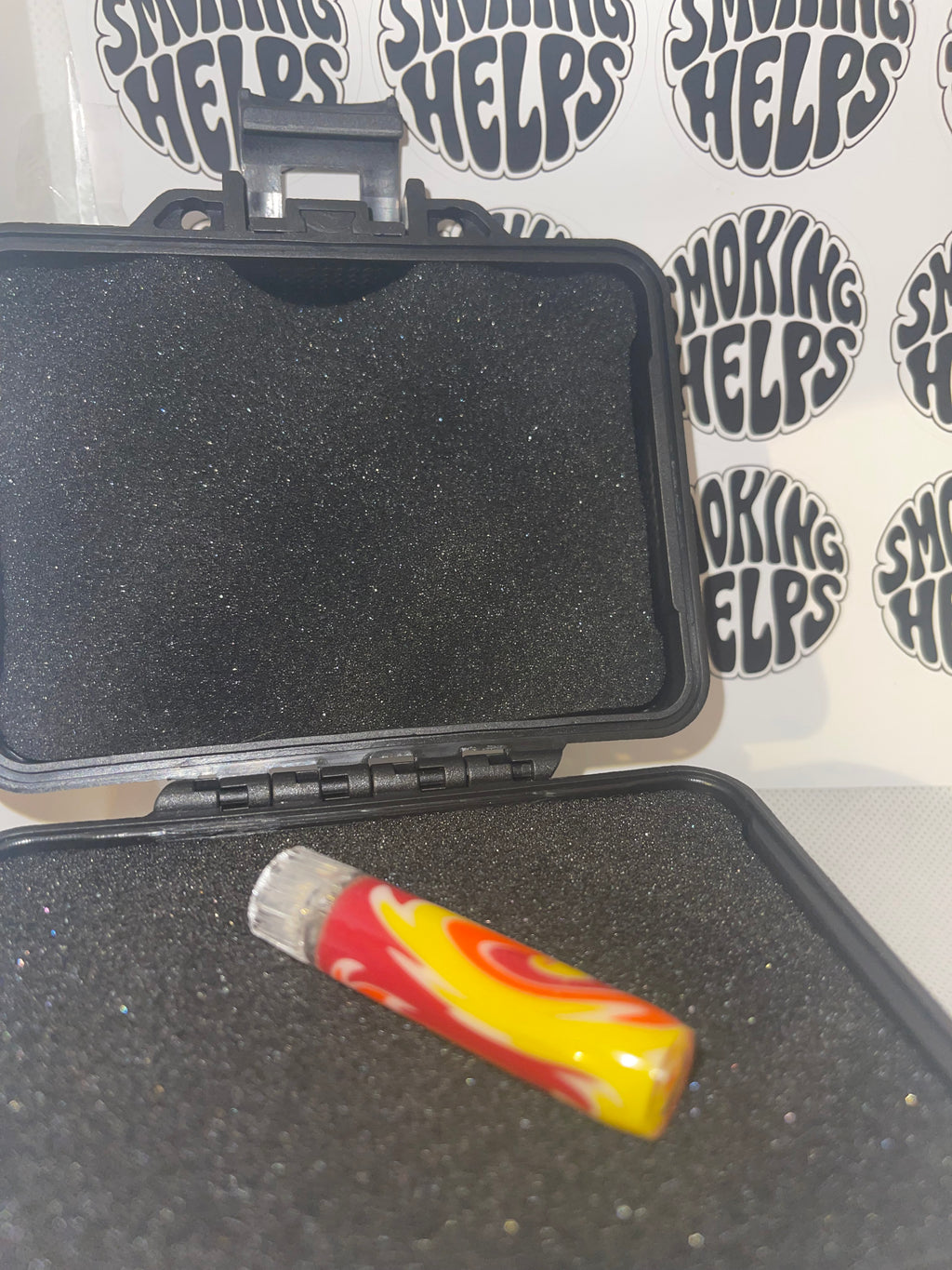 Sabai Glass Tip Red Orange and Yellow Rettichello Pattern