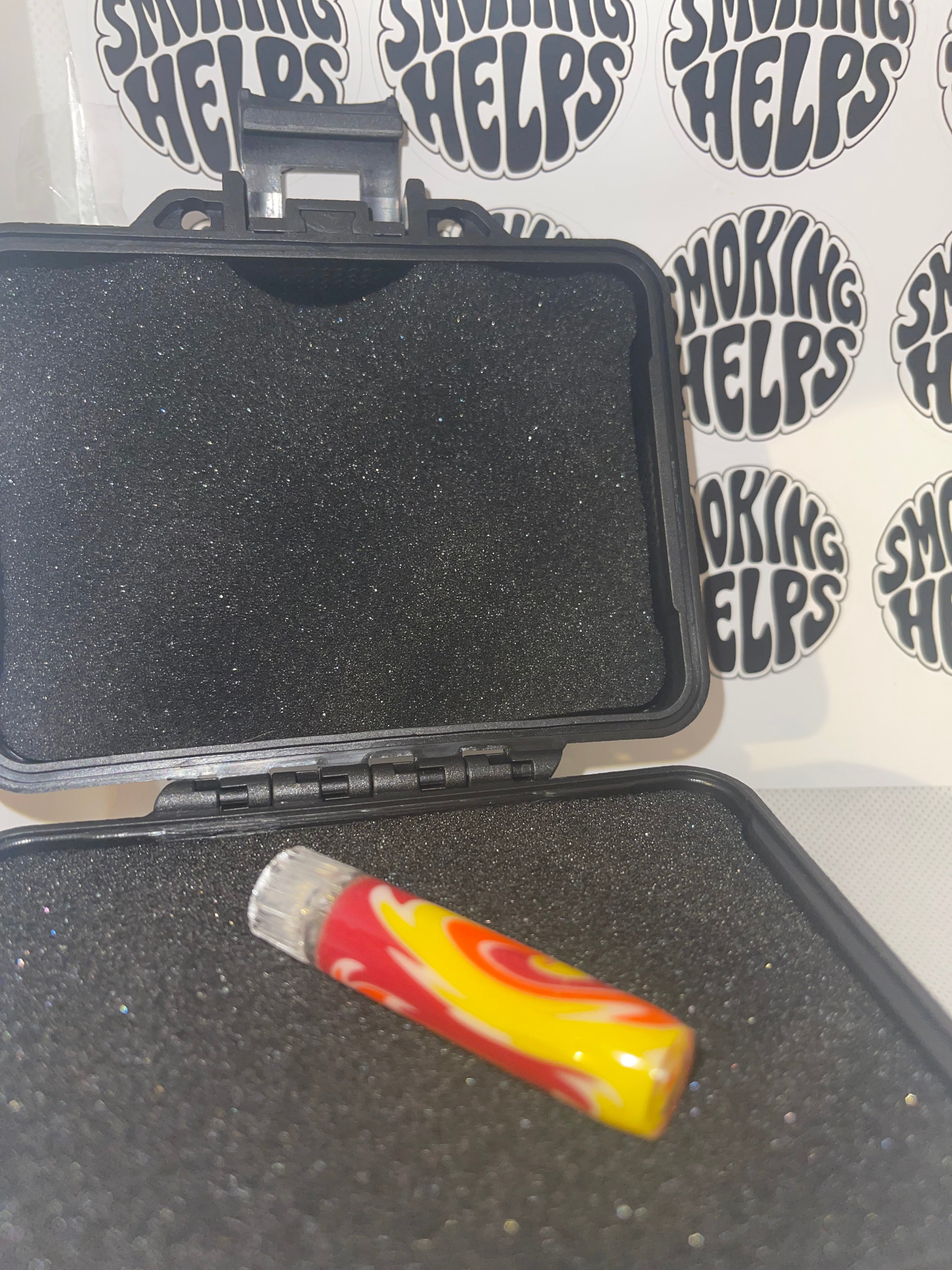 Sabai Glass Tip Red Orange and Yellow Rettichello Pattern
