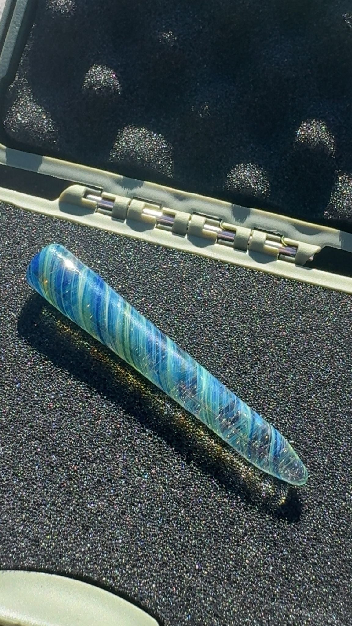 Blue and Green Glass Doink Packer