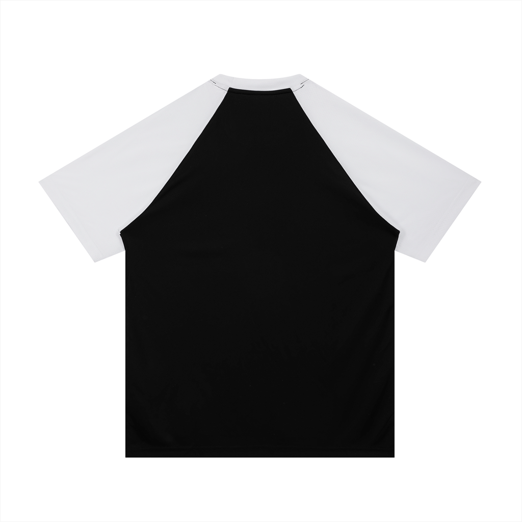 Contrast Raglan Sleeve Mesh Smoking Helps T-Shirt