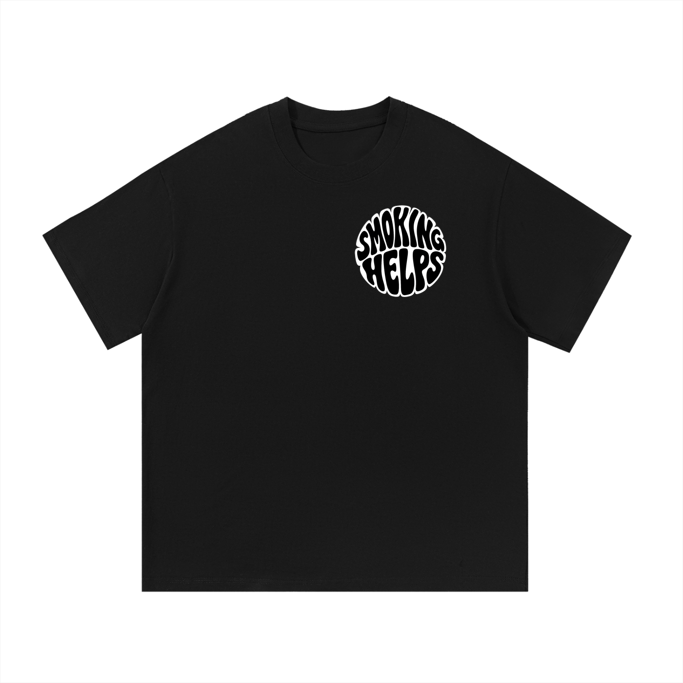 Small Smoking Helps Circle Logo Essential Cotton T-Shirt