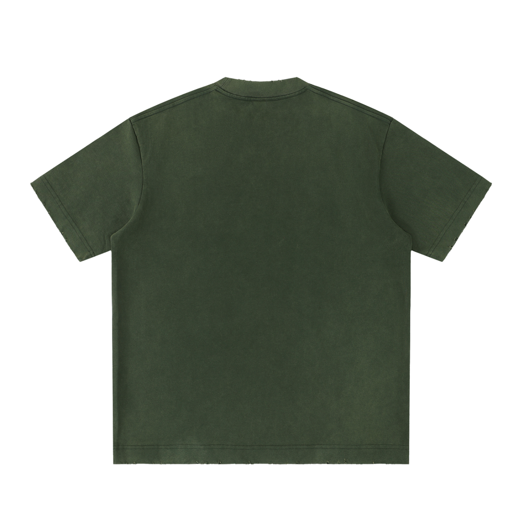 Heavyweight Vintage Washed Frayed T-Shirt S Branded