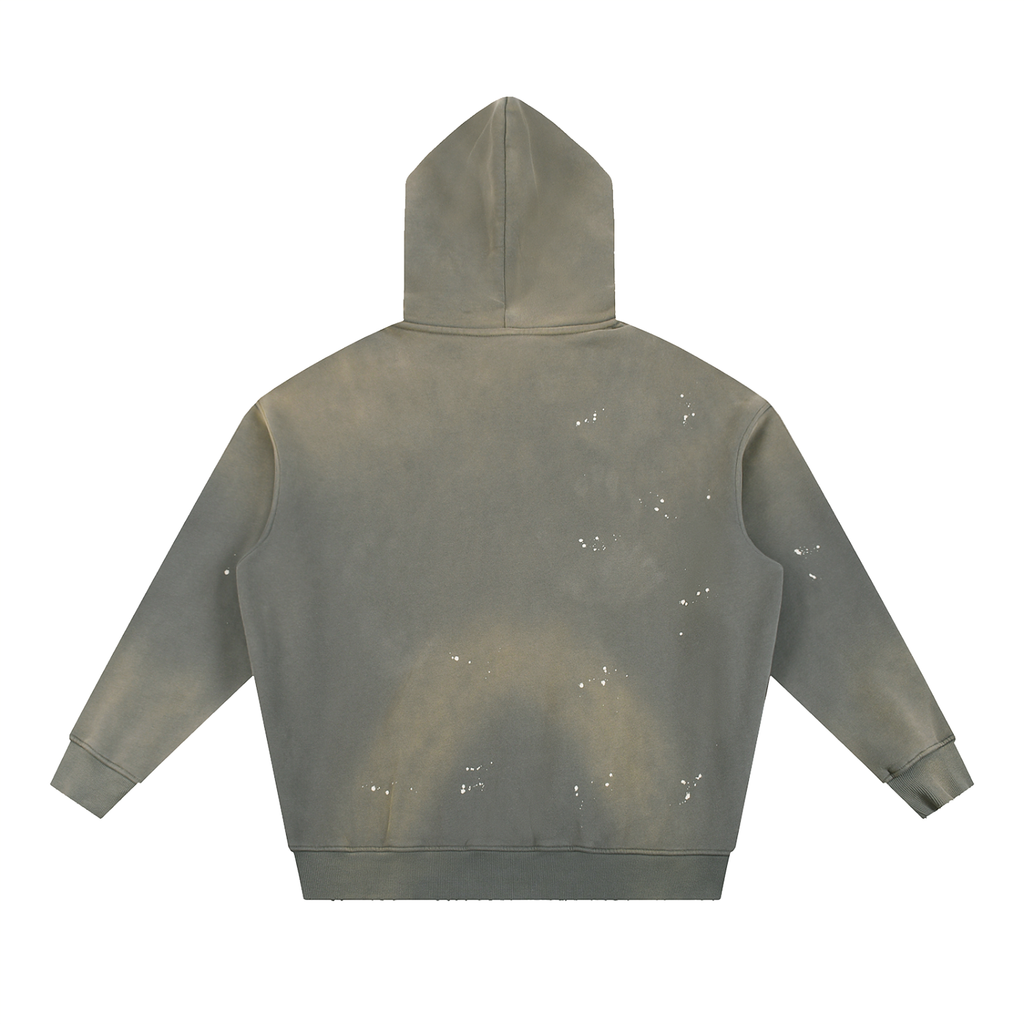 Lewsfried up X Smoking Helps Collab Vintage Washed Frayed Fleece Hoodie