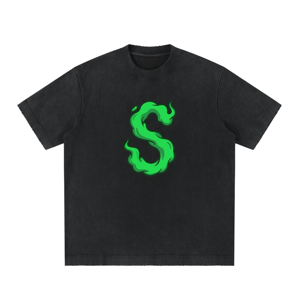 Heavyweight Vintage Washed Frayed T-Shirt S Branded