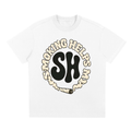 Smoking Helps Circle Logo T-Shirt Design 3