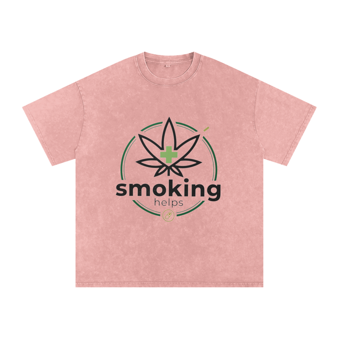 Smoking Helps Snow Washed Oversized Cotton T-Shirt