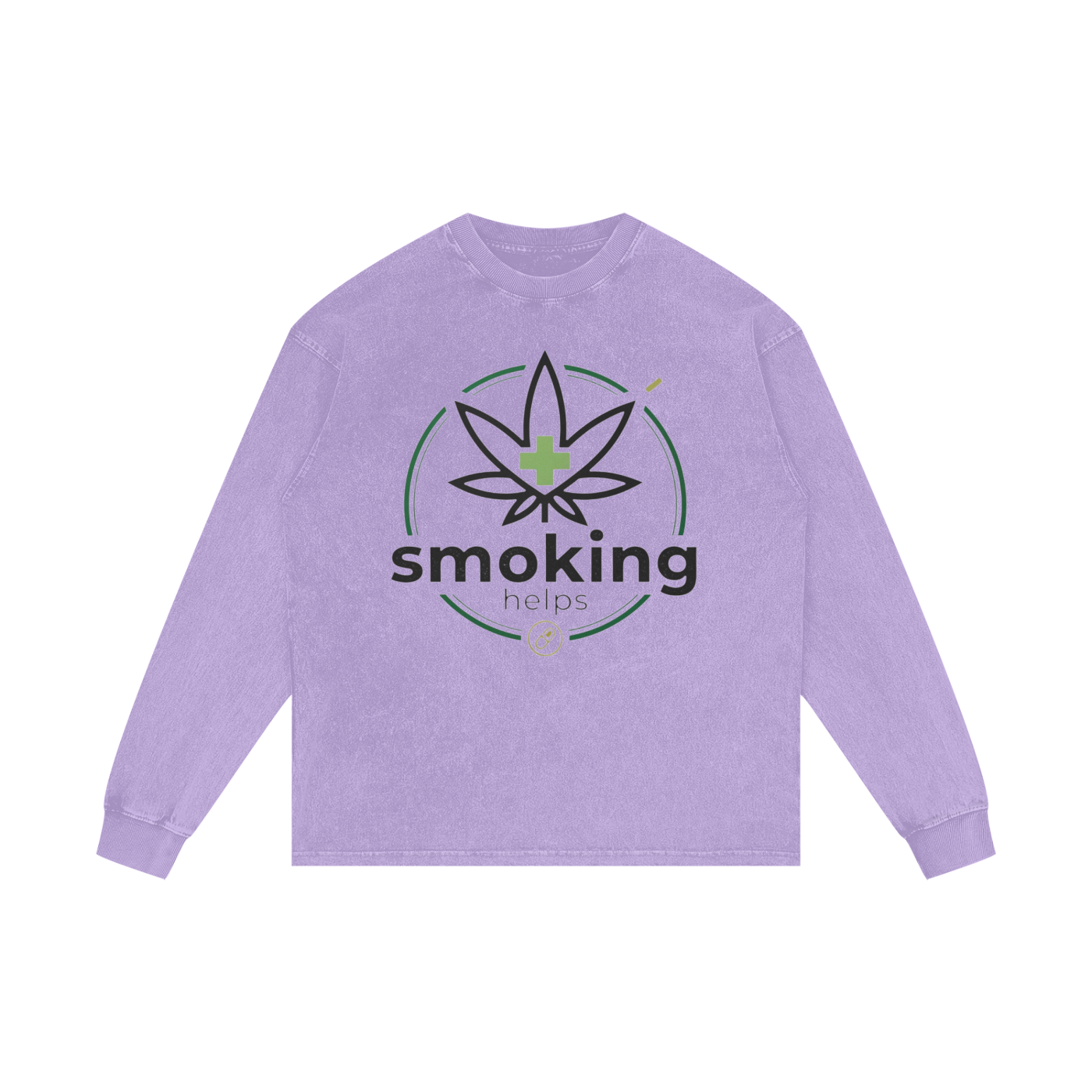Smoking Helps Acid Wash Oversize Long Sleeve T-Shirt