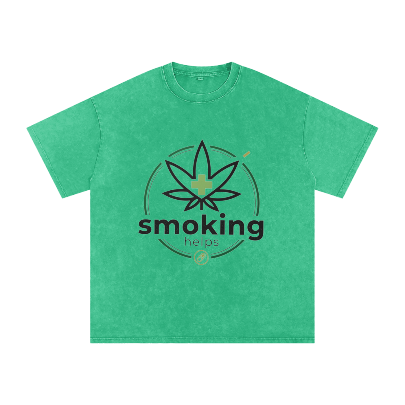 Smoking Helps Snow Washed Oversized Cotton T-Shirt