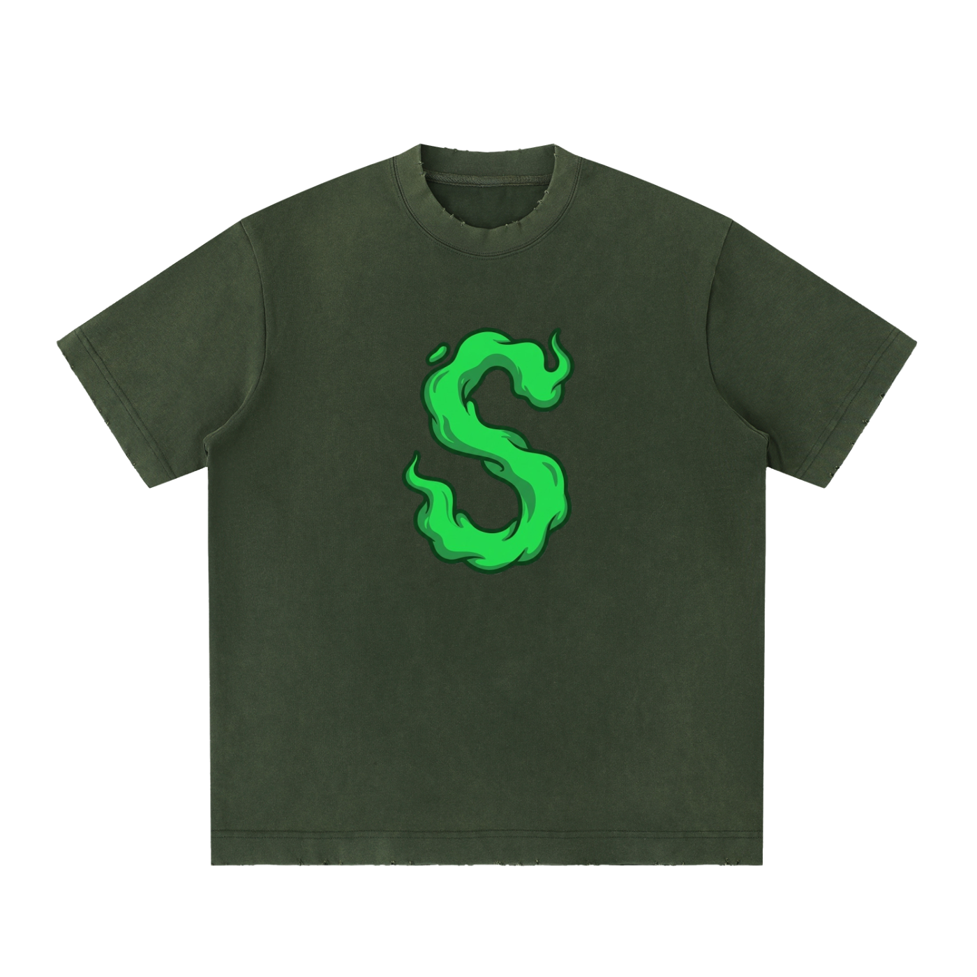 Heavyweight Vintage Washed Frayed T-Shirt S Branded