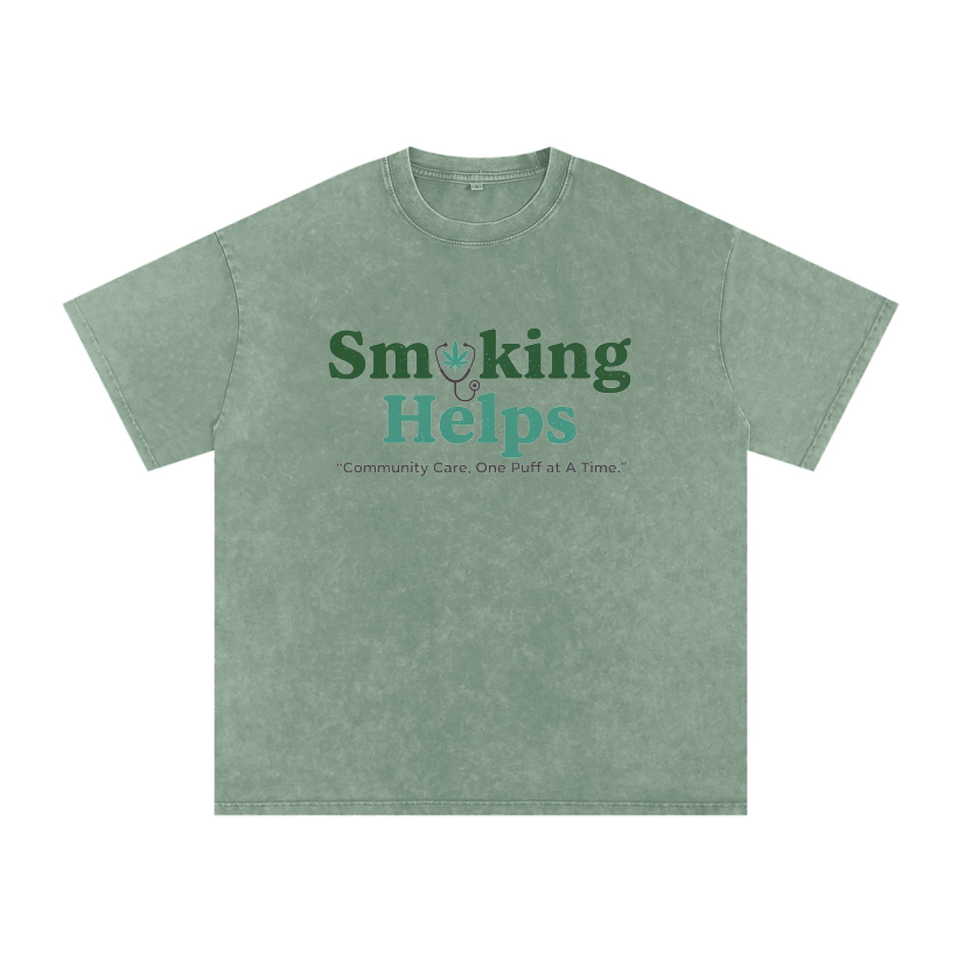 Smoking Helps Snow Washed Oversized Cotton T-Shirt