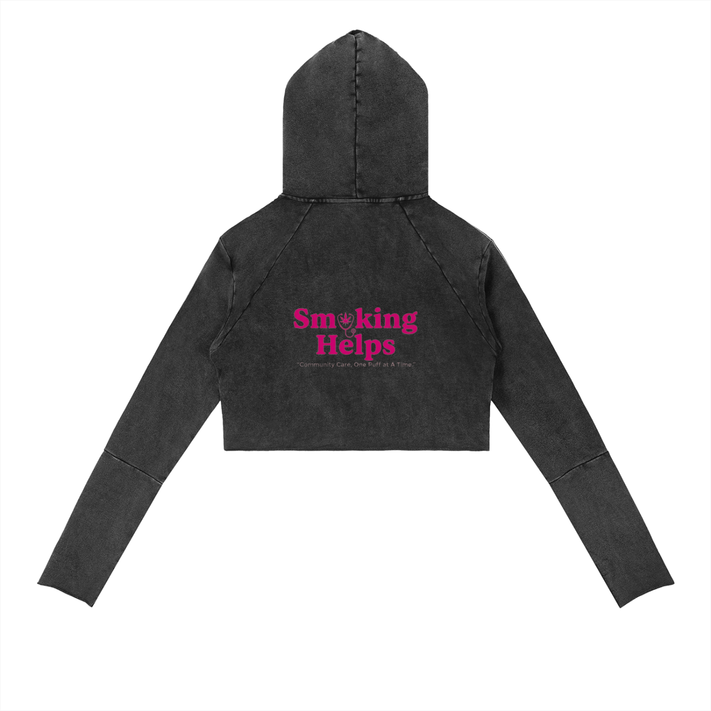 Smoking Helps Vintage Washed Raw Edge Hoodie