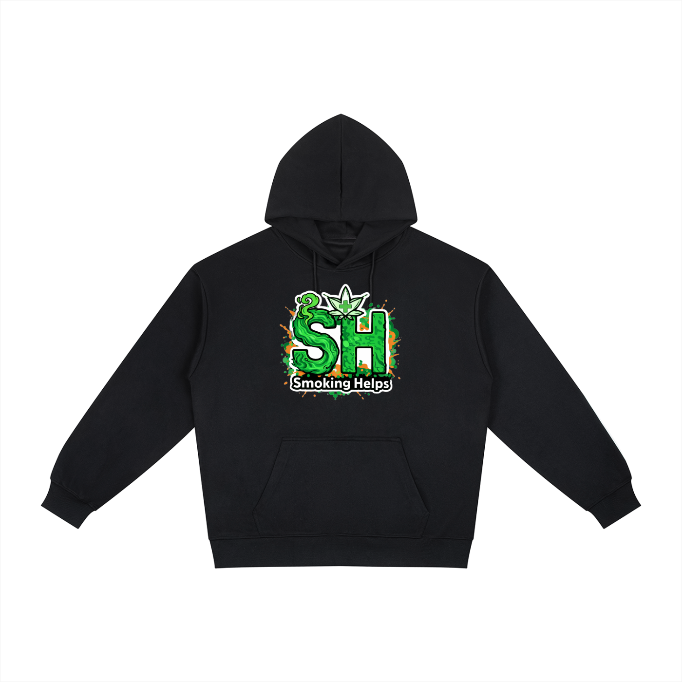 Smoking Helps SH Branded Relaxed Fit Hoodie