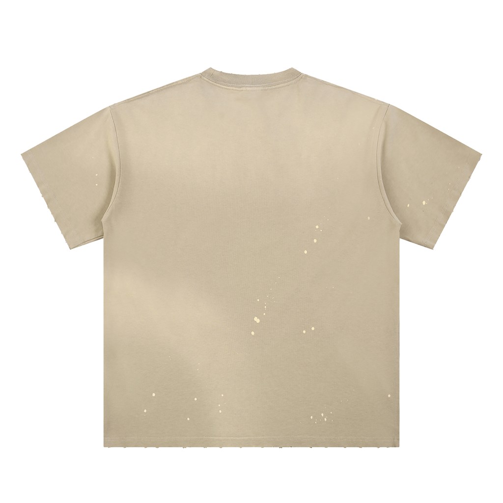 Smoking Helps Hand-Frayed Sunfade Paint Splatter T-Shirt