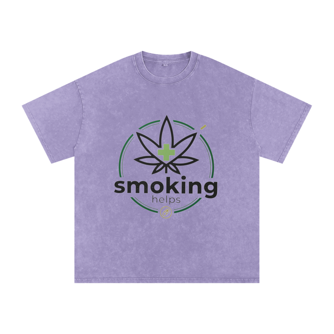 Smoking Helps Snow Washed Oversized Cotton T-Shirt