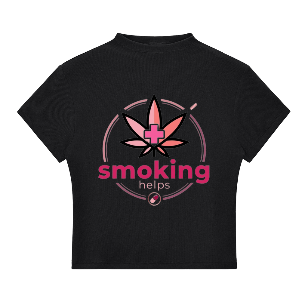 Smoking Helps Essential Slim Fit Mock Neck T-Shirt