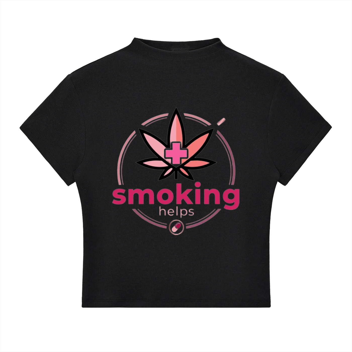 Smoking Helps Essential Slim Fit Mock Neck T-Shirt